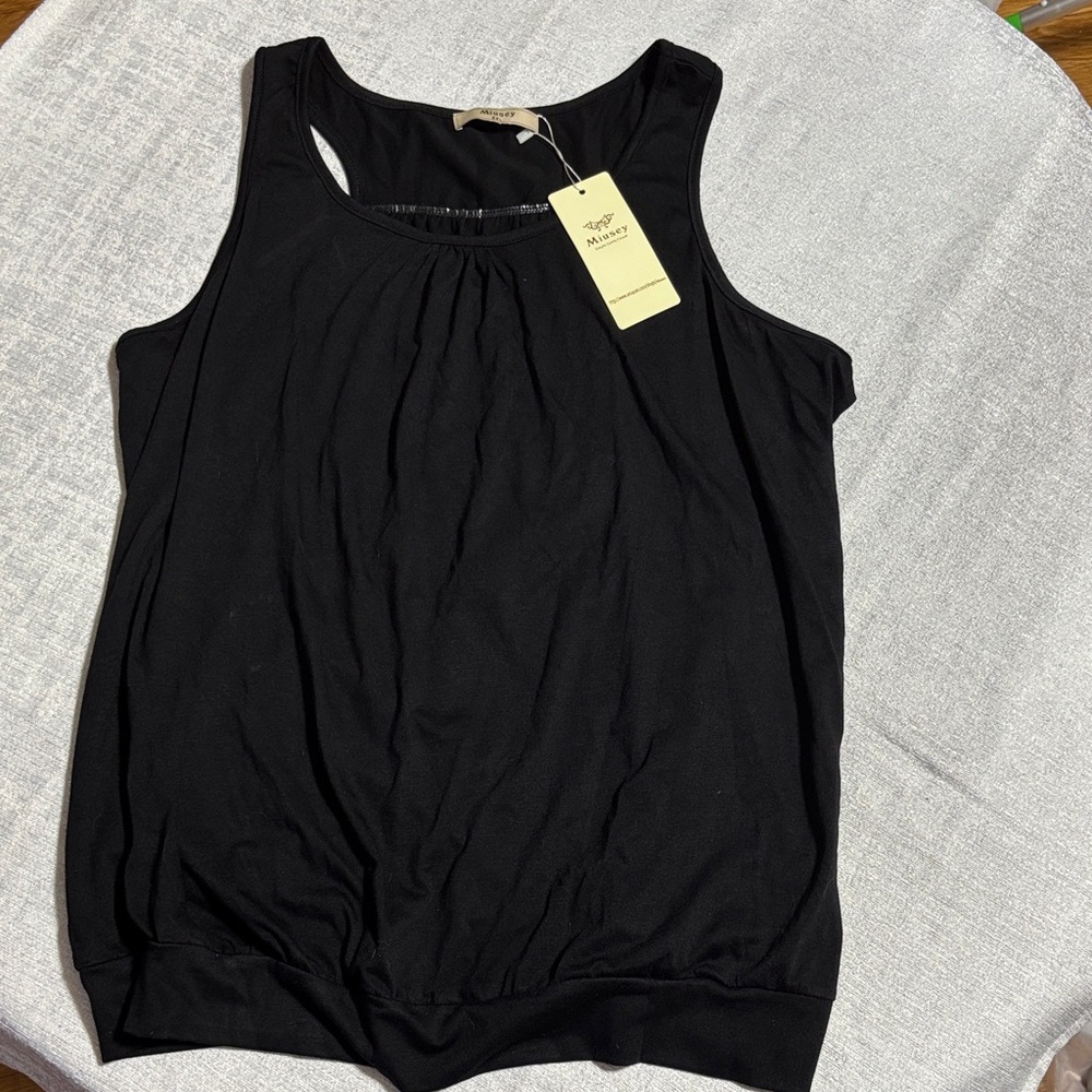 Sleek Black Tank Top by Max Studio